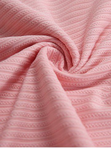 Plus Size Flower Watercolor Print Lace Trim Ruched Twist Ribbed Textured 2 In 1 Top