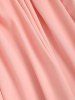 Solid Color Ruffle Hem Bowknot Tie Elastic Waist Pockets Capri Pants -  