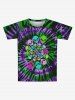 Gothic Tie Dye Skull Alien Swirls Print Short Sleeves T-shirt For Men -  