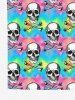 Gothic Skulls Bone Tie Dye Colorblock Print Short Sleeves T-shirt For Men -  