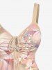 Plus Size Flowers Glitter 3D Print Cinched Tank Top -  