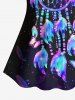 Fashion Glitter Colorful Feather Dreamcatcher Butterfly Galaxy Print Tankini Top(Adjustable Shoulder Strap) -  