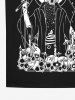 Gothic Skulls Candle Sword Dog Wizard Stars Print Short Sleeves T-shirt For Men - Noir 5XL