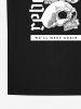 T-shirt Homme Gothique Imprimé Lettres et Crâne à Col Rond à Manches Courtes - Noir 6XL