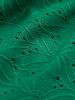 Haut Texturé Croisé Fleur Brodée à Bretelle de Grande Taille à Manches Bouffantes à Volants - Vert M | US 10