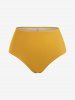 Maillot de Bain Tankini Fleur Evidé Tordu de Grande Taille à Volants - Deep Yellow M | US 10