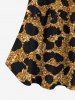 Leopard Glitter Sparkling Sequin 3D Printed Cold Shoulder T-shirt and Flare Pants Plus Size Outfit -  