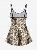 Fashion Heart Snake Scale Print Boyleg Backless Tankini Swimsuit (Adjustable Shoulder Strap) -  