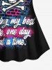 Bowknot Skull Skeleton Bricks Letters Paint Splatter Print Tankini Top -  