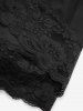 Plus Size Floral Lace Overlay Lace-up Ruched Peplum Hem High Low Asymmetric A Line Skirt -  