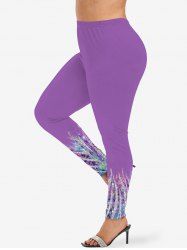 Plus Size Glitter Sparkling Sequins Ombre Print Skinny Leggings -  