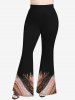 Plus Size Glitter Sparkling Sequins Striped Print Pull On Flare Pants -  