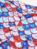 Maillot de Bain Tankini Sirène Rayé Etoile Imprimée à Volants de Grande Taille à Col Halter - Multi-A M | US 10