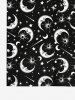 Chemise Boutonnée Gothique Etoile Lune Soleil Galaxie Imprimés pour Homme - Noir 4XL