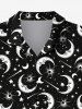 Chemise Boutonnée Gothique Etoile Lune Soleil Galaxie Imprimés pour Homme - Noir 6XL