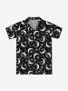 Chemise Boutonnée Gothique Etoile Lune Soleil Galaxie Imprimés pour Homme - Noir 7XL