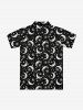 Gothic Galaxy Sun Moon Star Print Button Down Shirt For Men -  