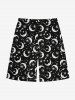 Gothic Galaxy Moon Sun Star Print Beach Shorts For Men -  