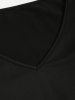 Solid Color V Neck Short Sleeve Tee And Chain High Low Tank Top Suit -  