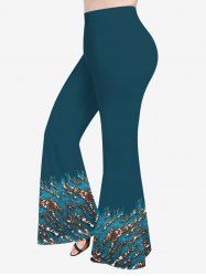 Plus Size Snake Skin Sparkling Sequin Glitter 3D Print Flare Pants -  