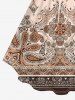 Plus Size Vintage Floral Graphic Striped Paisley Print Cinched Backless Tank Top -  