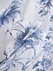 Plus Size Lace-up Flowers Print Lace Trim Straps High Low Tank Dress -  