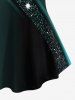 Plus Size Glitter Sparkling Stars Galaxy Print Ombre T-shirt -  