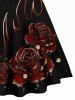 Galaxy Floral Flame Print V Neck O Ring Dress -  
