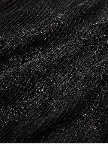 Plus Size Lace-up Ruffles Lace Trim Rivet Chains Crisscross Strapy Plisse Tank Top