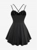 Débardeur Croisé Chaîne à Ourlet en Dentelle de Grande Taille à Lacets - Noir M | US 10