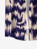 Men's Vacation Style Streak Dye Colorblock Print Buttons Pocket Shirt -  