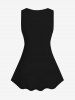 Plus Size Angel Wings Floral Lace Print Sleeveless Tank Top -  