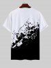 Men's Minimalist Stye Paint Splatter Colorblock Spades Print Short Sleeve T-shirt -  