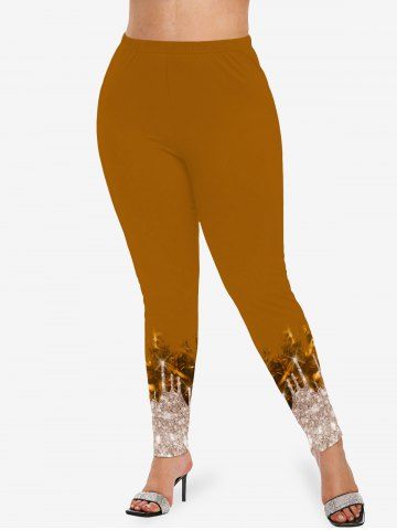 Ruffles Ruched Hollow Out Knit Jacquard Grommets Lace Up Cold Shoulder 2 In 1 Top and Leggings Plus Size Outfit