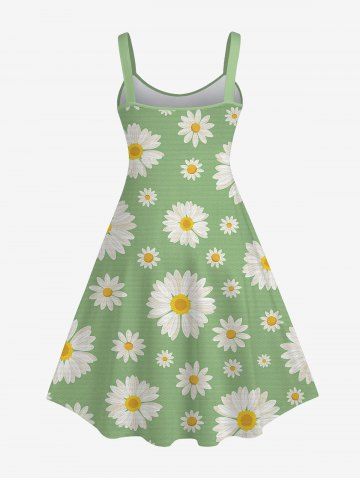 Hawaii Plus Size Daisy Flower Print Tank Dress