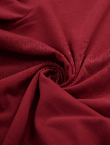 Plus Size Side Lace Up Braided Flounce Hem Pockets Solid Bootcut Pants