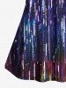 Plus Size Colorful Glitter 3D Sequins Print Cami Top (Adjustable Shoulder Strap) -  