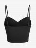 Plus Size Floral Lace Panel Patchwork Backless Crossover Cropped Cami Top(Adjustable Shoulder Strap) -  