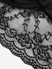 Plus Size Floral Lace Panel Patchwork Backless Crossover Cropped Cami Top(Adjustable Shoulder Strap) -  