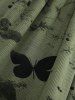 Débardeur Côtelé Texturé Papillon Imprimé à Bretelle de Grande Taille à Volants - café M | US 10