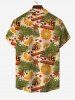 Orange Pine Nuts Needles Fruit Cinnamon Anise Print Plus Size Hawaii Beach Outfit for Couples -  