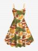 Orange Pine Nuts Needles Fruit Cinnamon Anise Print Plus Size Hawaii Beach Outfit for Couples -  