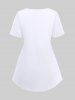 Plus Size Baby Footprint Heart Print Maternity T-shirt -  