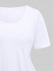 Plus Size Baby Footprint Heart Print Maternity T-shirt -  