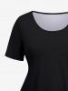 Plus Size Zipper Split Baby 3D Print Maternity T-shirt - Noir 3X