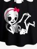 Plus Size Bowknot Skeleton Baby Print Maternity T-shirt -  