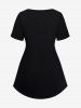 Plus Size Bowknot Skeleton Baby Print Maternity T-shirt - Noir 1X
