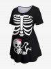 Plus Size Bowknot Skeleton Baby Print Maternity T-shirt -  