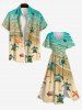 Hawaii Plus Size Sea Creatures Beach Turtle Shell Starfish Print Split Dress -  