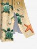 Hawaii Plus Size Sea Creatures Beach Turtle Shell Starfish Print Split Dress -  